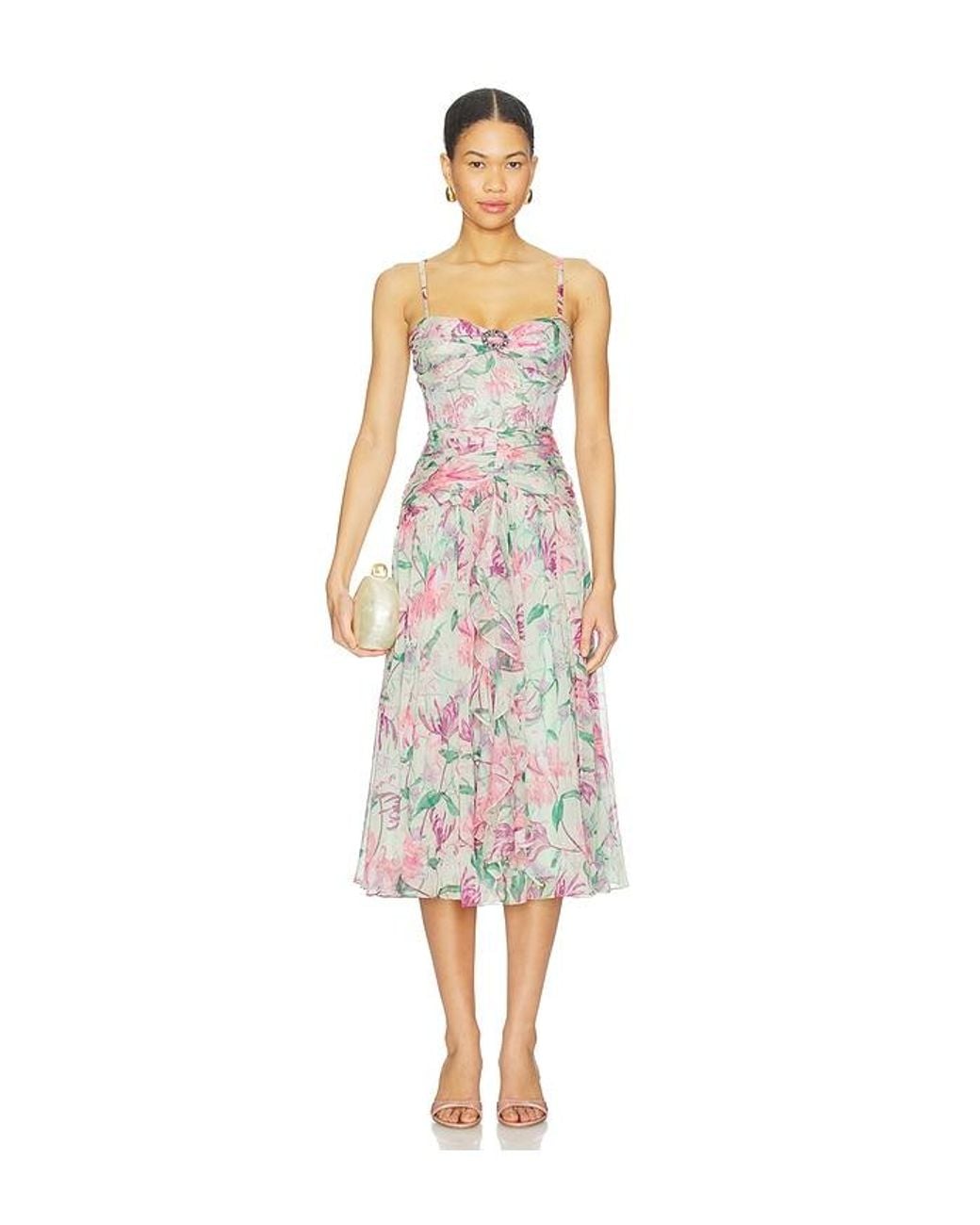 PATBO White Honey Flower Midi Dress