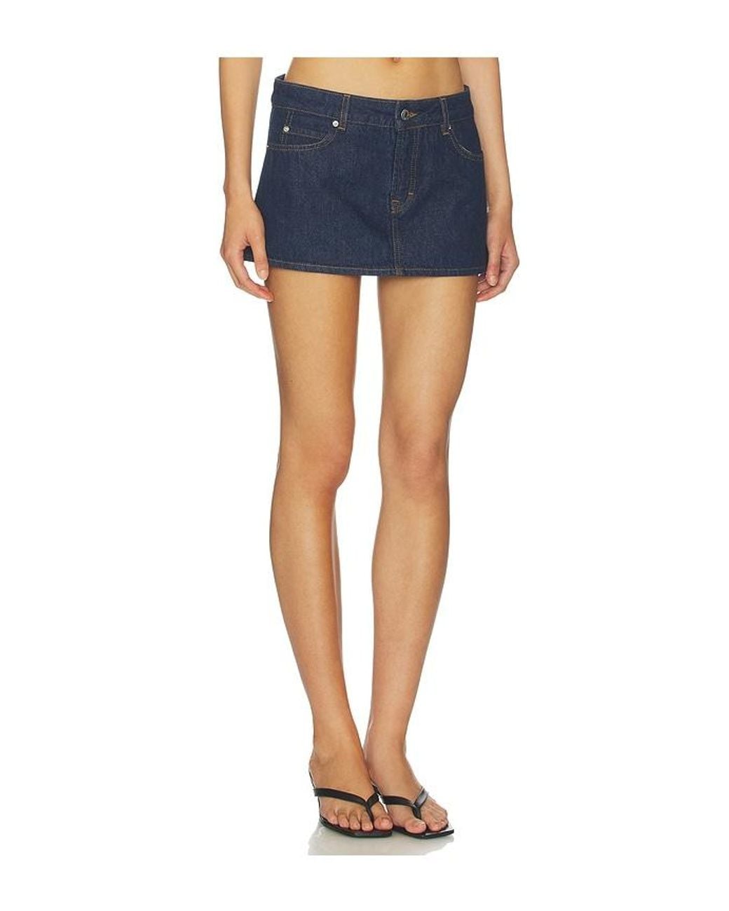 GRLFRND Blue Evette Micro Skort