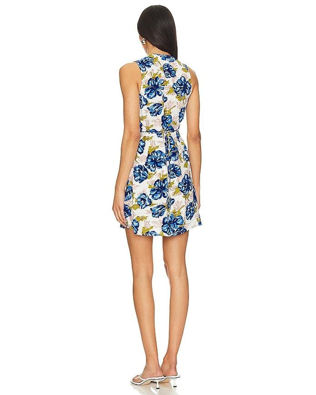 Faithfull The Brand Blue Penne Mini Dress