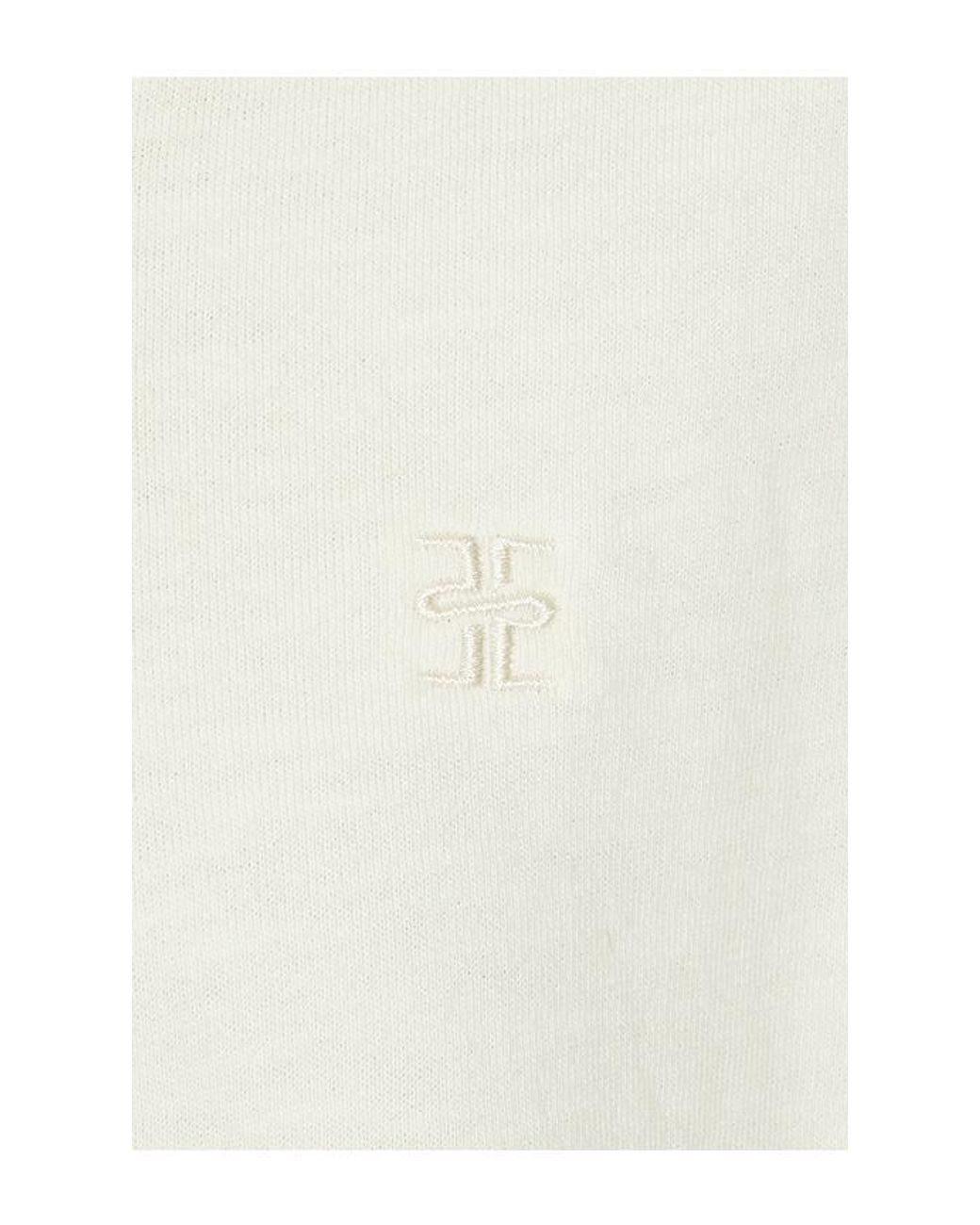 ÉTERNE White Lightweight French Terry Cropped V-Neck Sweatshirt