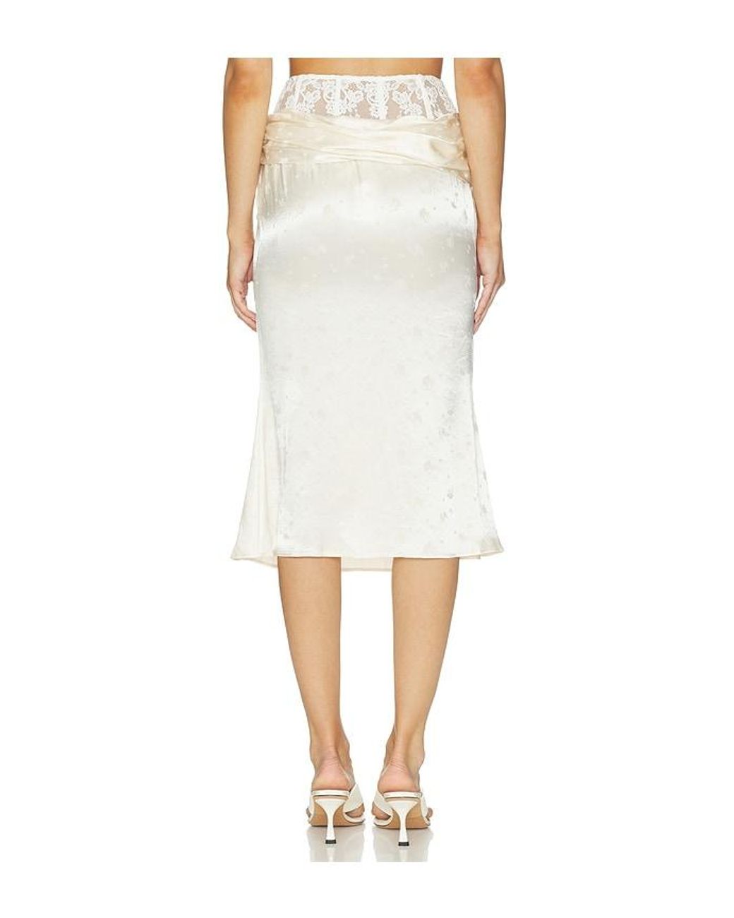 Markgong White Lace Mermaid Skirt