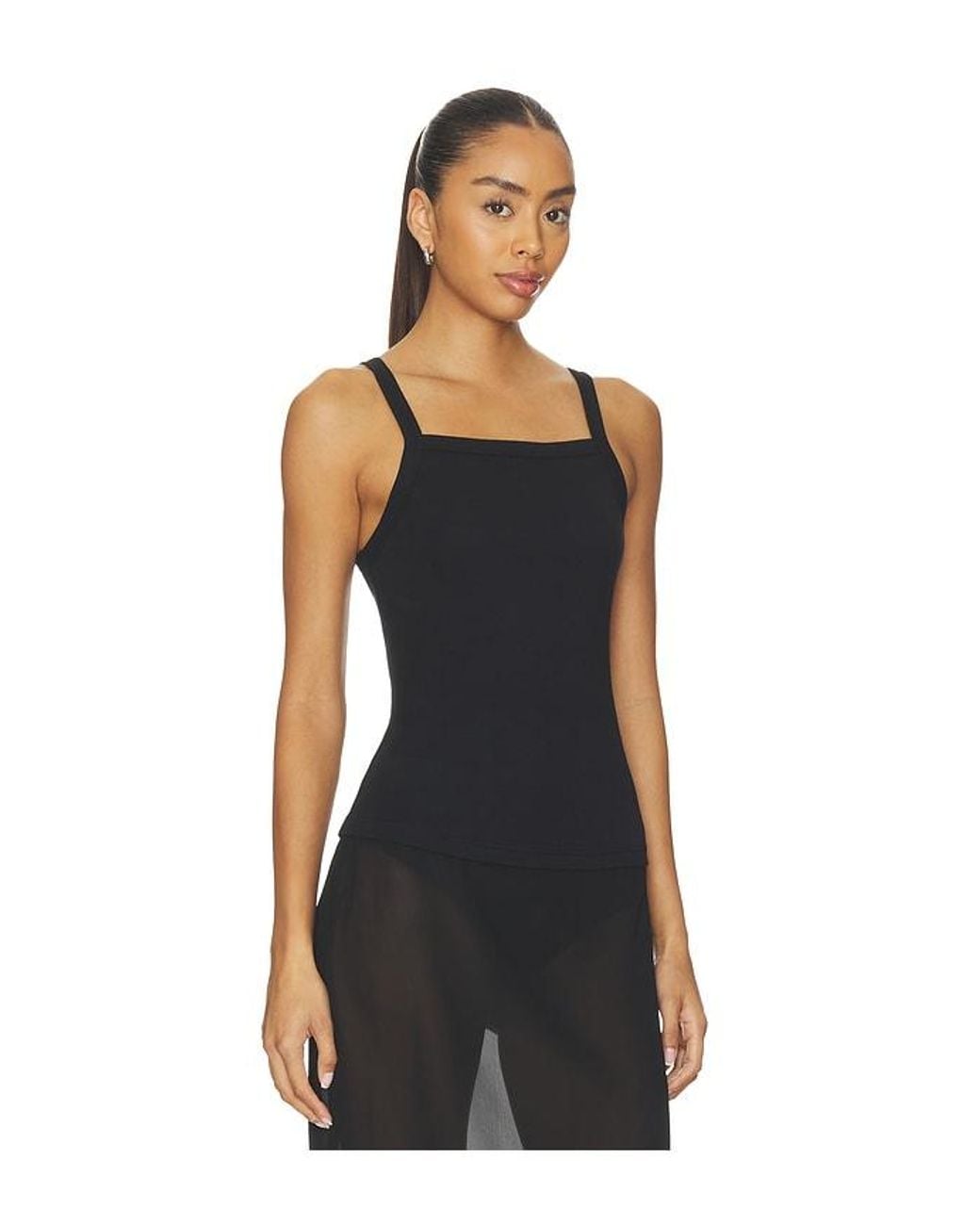 Leset Black Nando Square Neck Tank