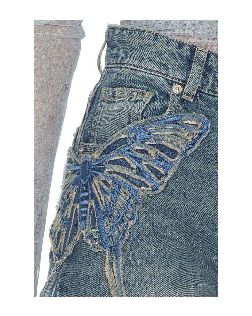 Blumarine Blue Scallop Boyfriend Jean