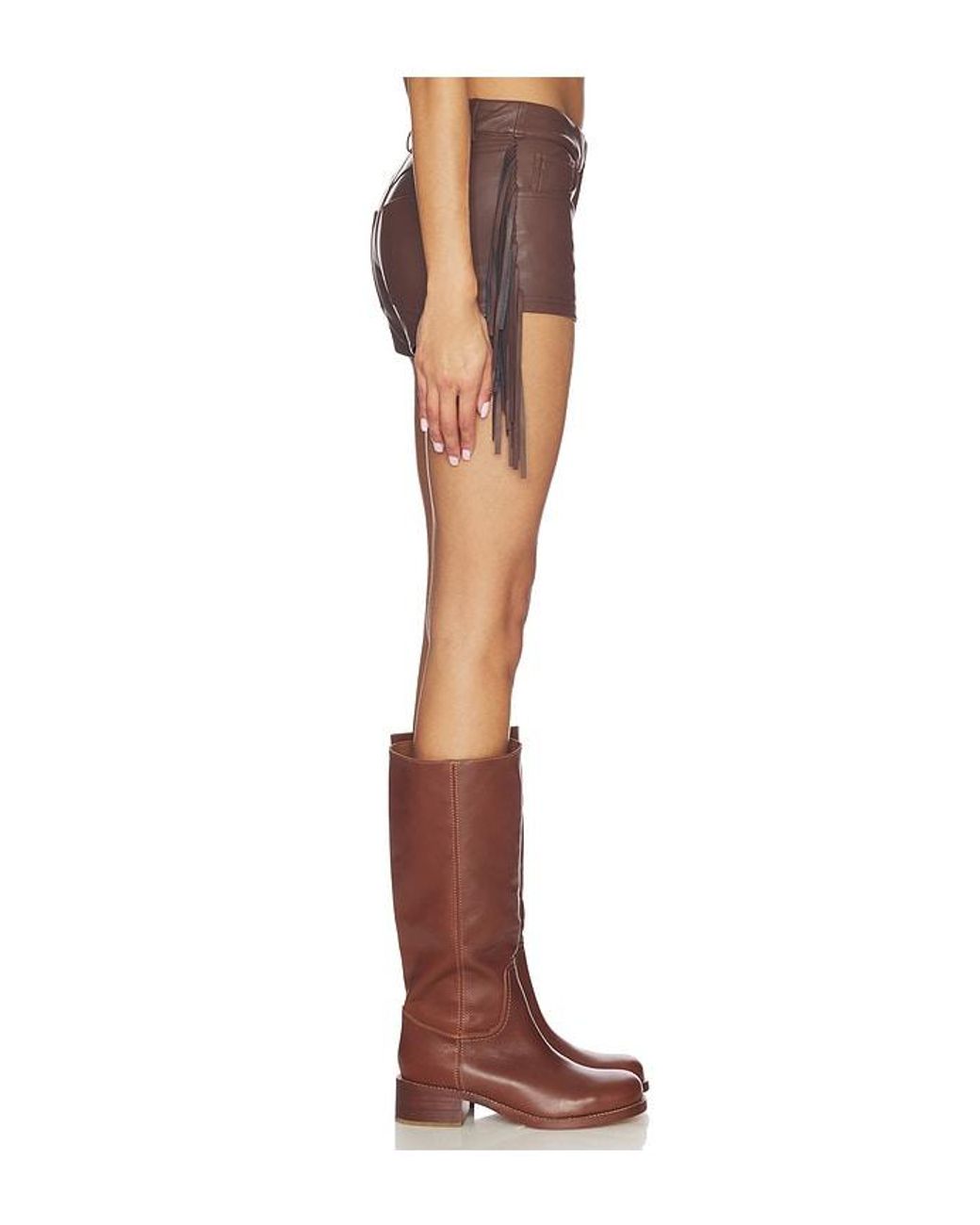 superdown Brown Karina Fringe Short