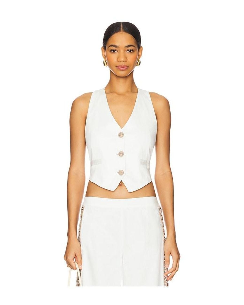 MY BEACHY SIDE White Coconut V Neck Vest