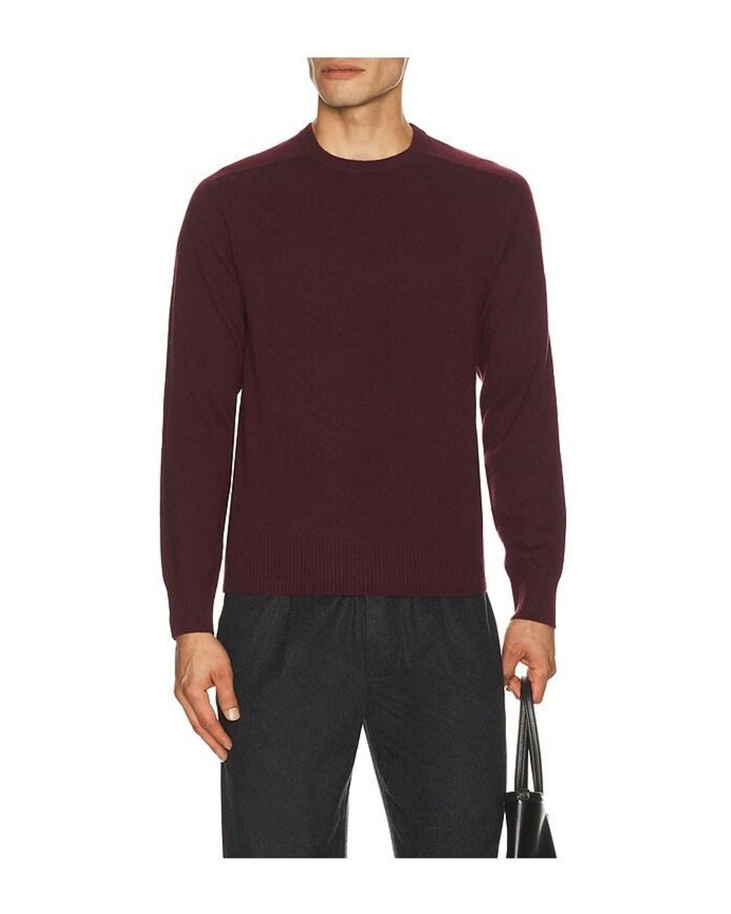 Soft Goat Purple Relaxed Fit Raglan Crewneck Sweater for men