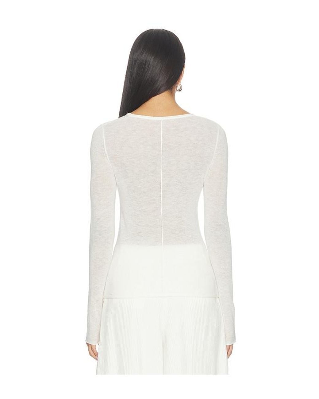 Sans Faff White Alpaca Sheerline Top