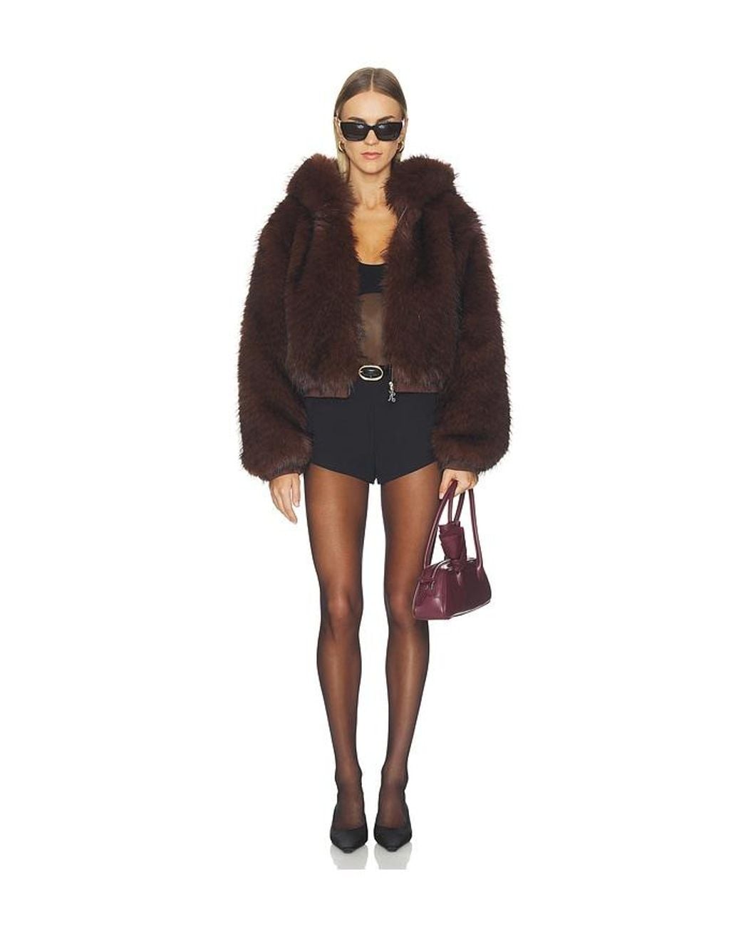 Kim Shui Black Hooded Faux Fur Jacket