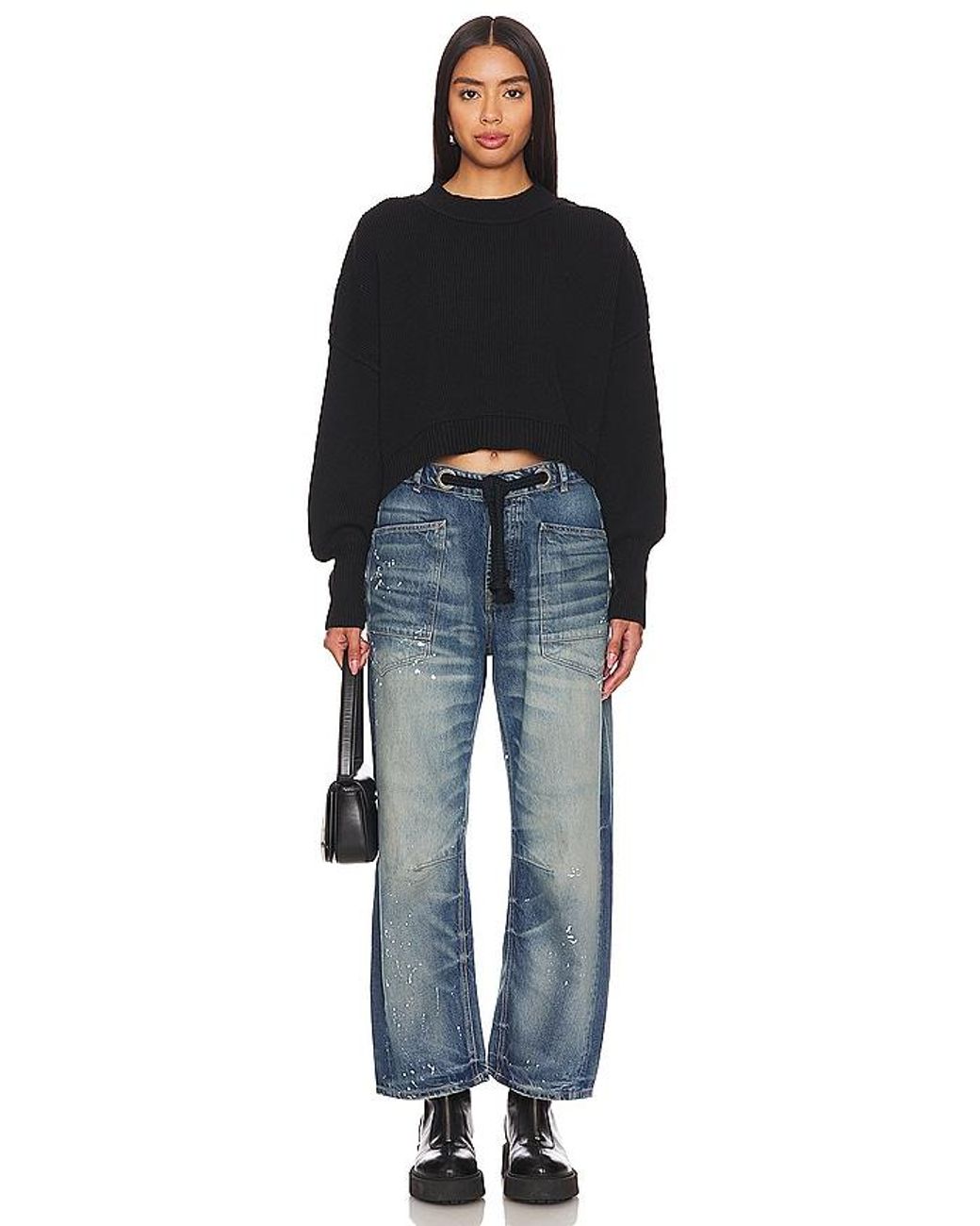 Free People Blue X We The Free Moxie Low Slung Pull Jeans