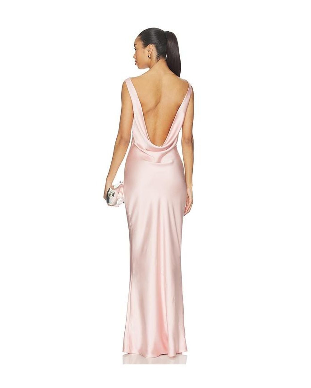Norma Kamali Multicolor Sleeveless Low Back Drape Gown