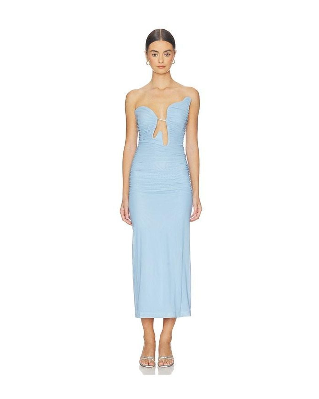 Bardot Blue Julane Mesh Midi Dress