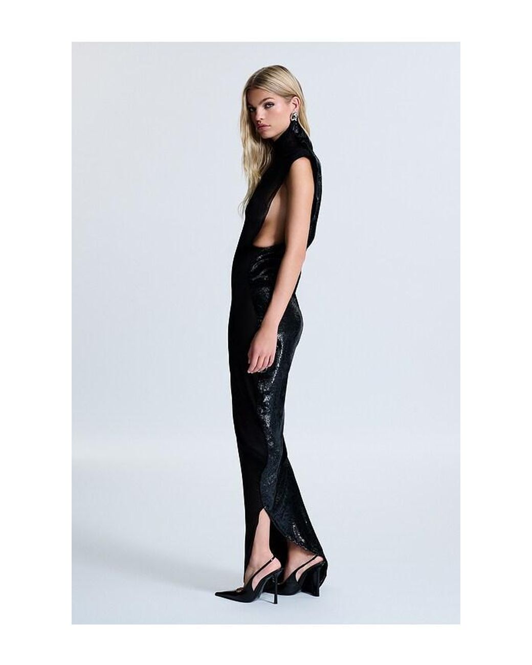 REVOLVE LOS ANGELES Black Zea Velvet & Gerogette Gown