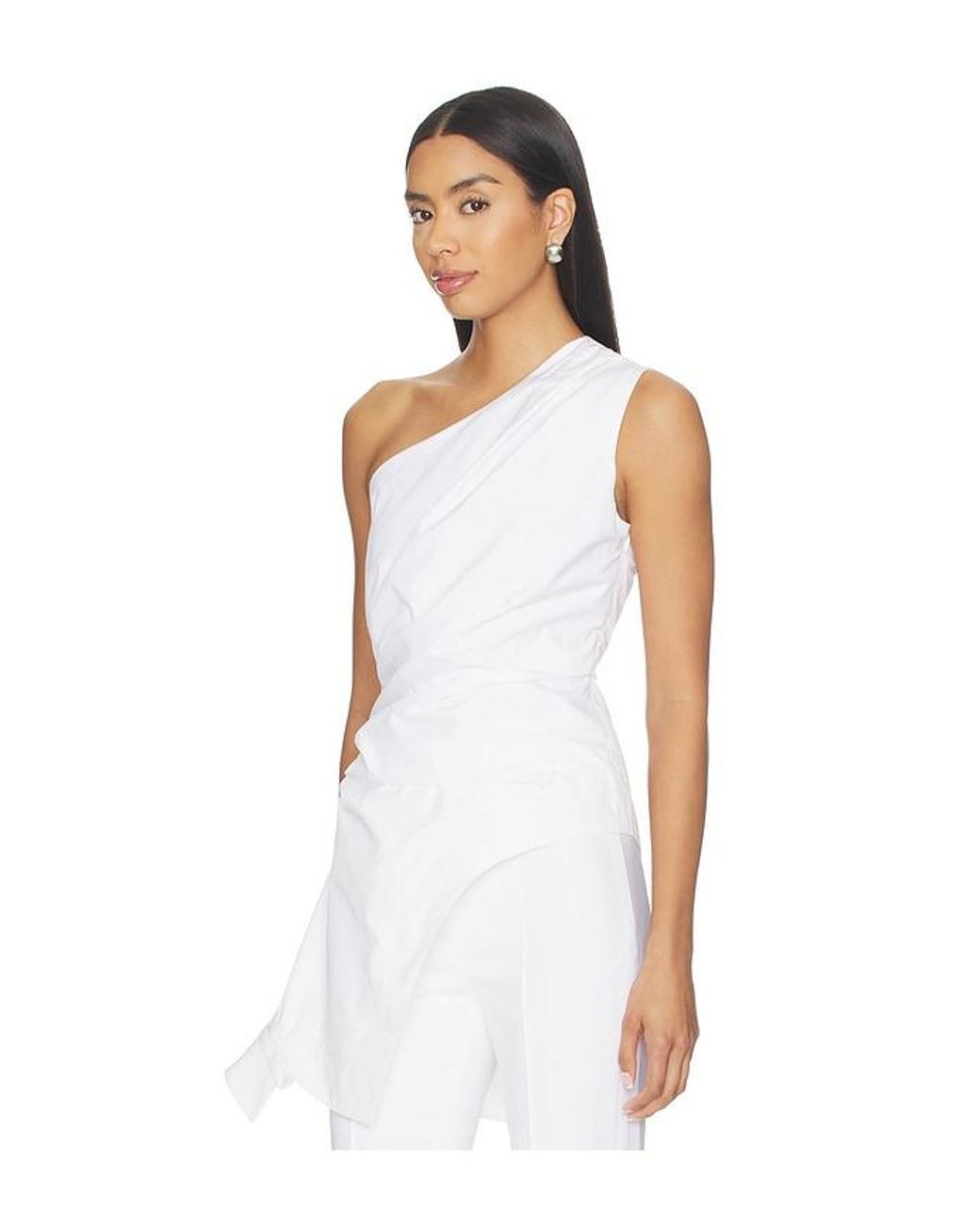 Rohe White Reimagined One Shoulder Top