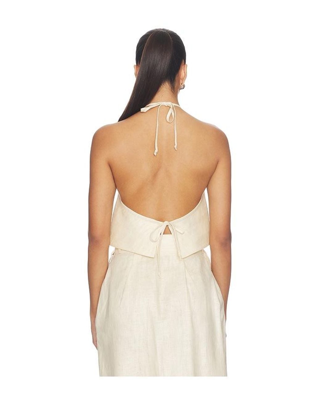 Matthew Bruch Natural Tie Halter Top