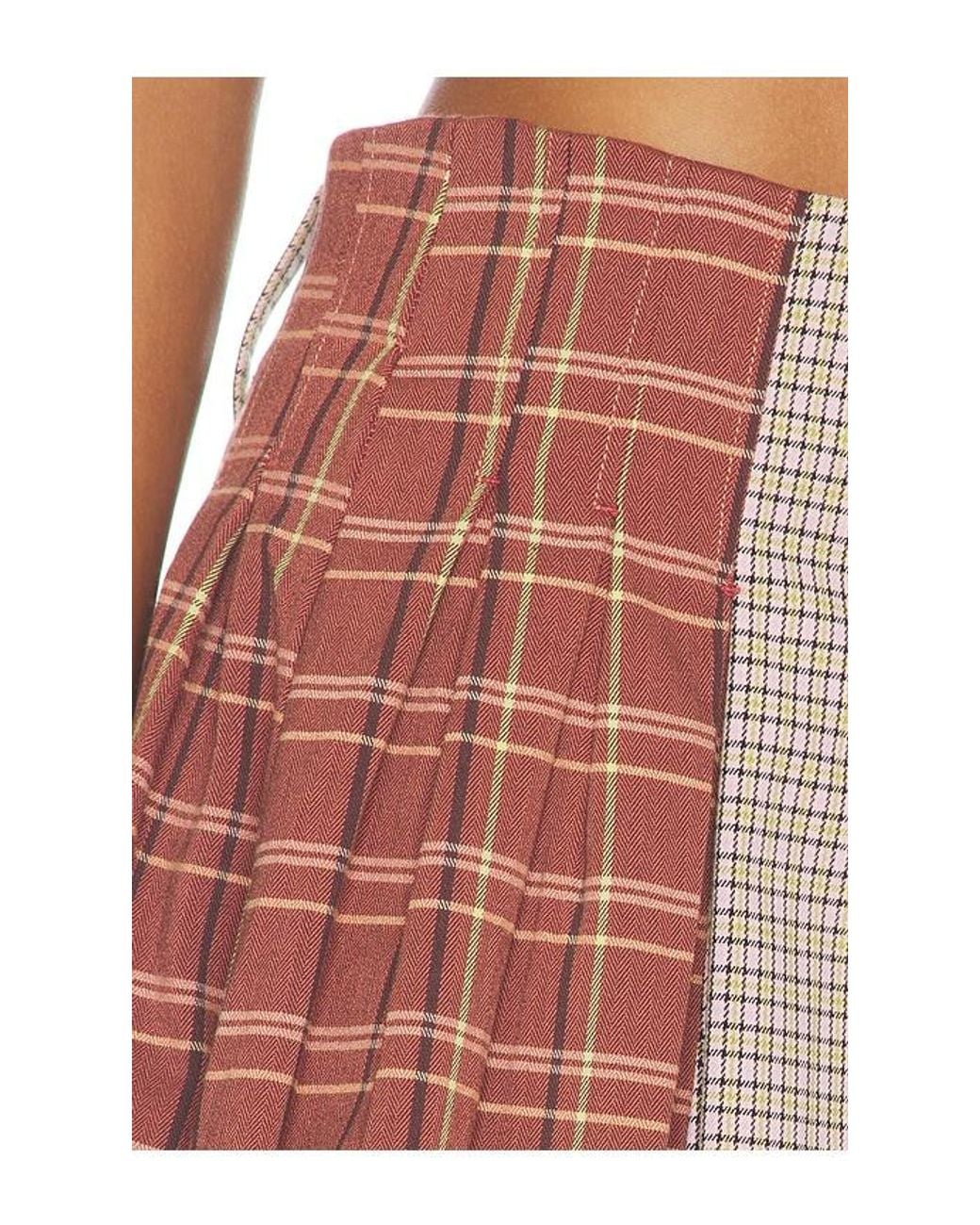 Free People Multicolor Sherry Pleated Mini Skirt