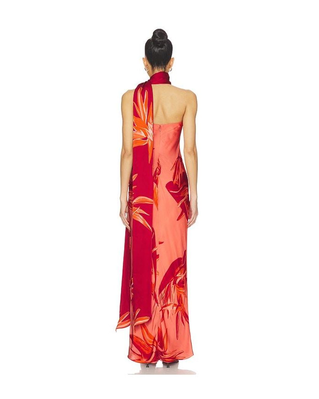 Rococo Sand Red Strapless Maxi Dress