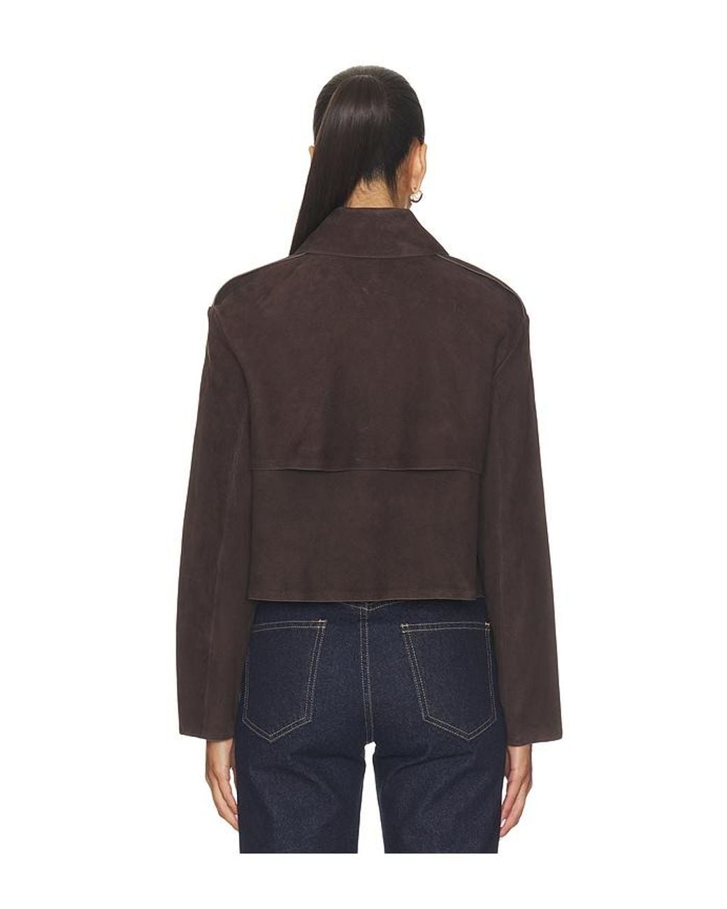 Theory Blue Crop Trench Jacket