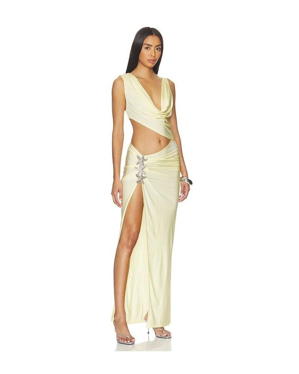 Lovers + Friends Yellow Naia Gown