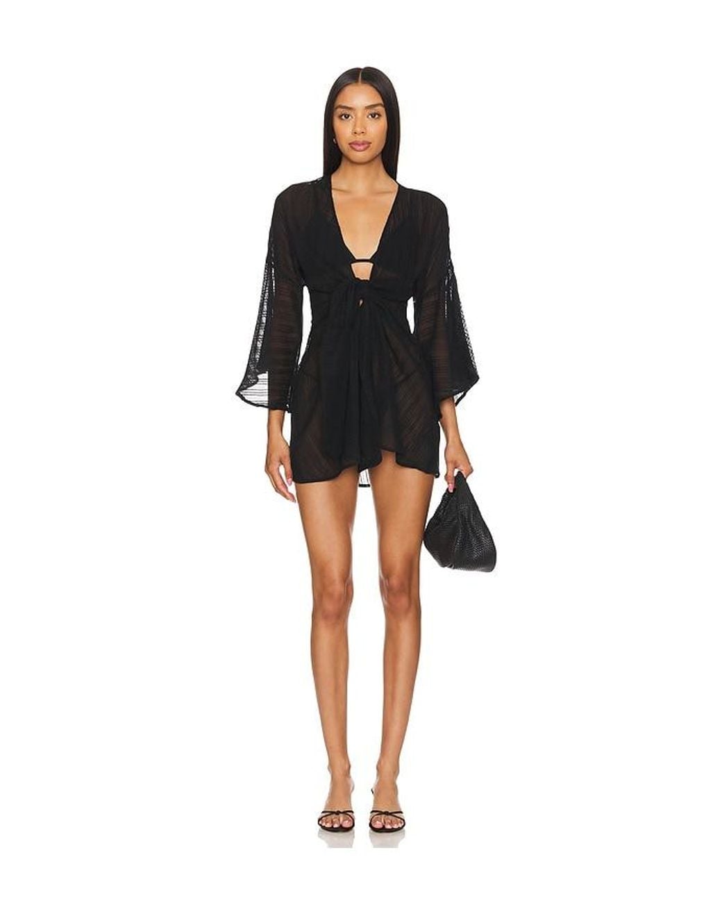 ViX Black Solid Perola Short Cover Up