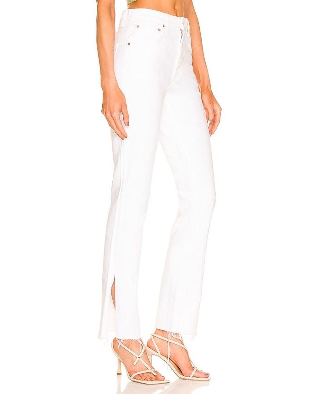 GRLFRND White Harlow High Rise Boot Jeans