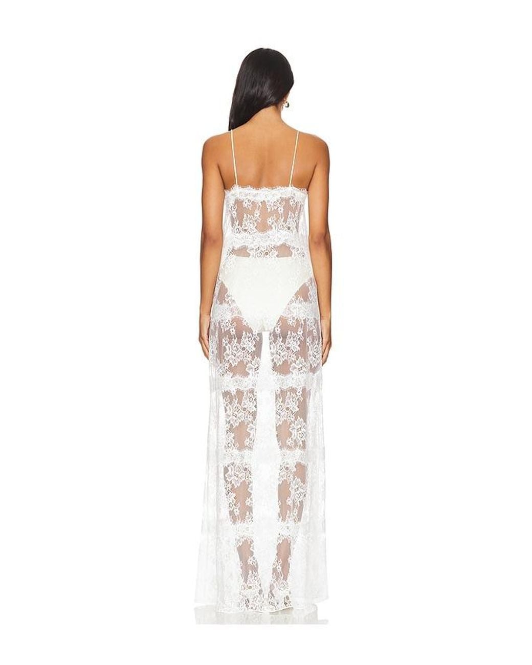 Lovers + Friends White Millie Sheer Maxi Dress