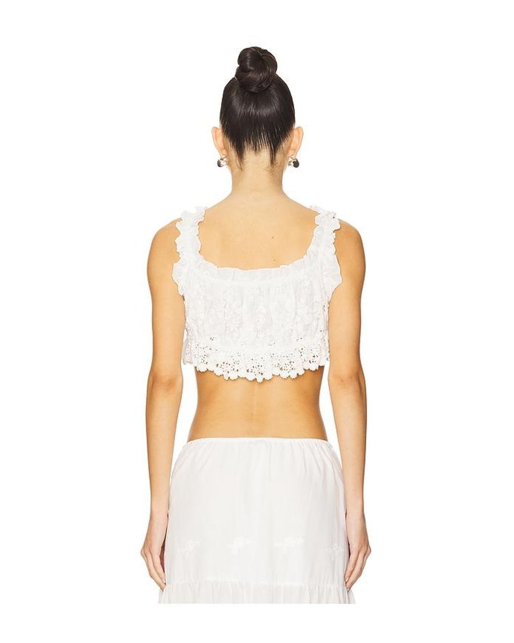 TOP DOUBLE LIEN en Ivory WeWoreWhat en coloris White