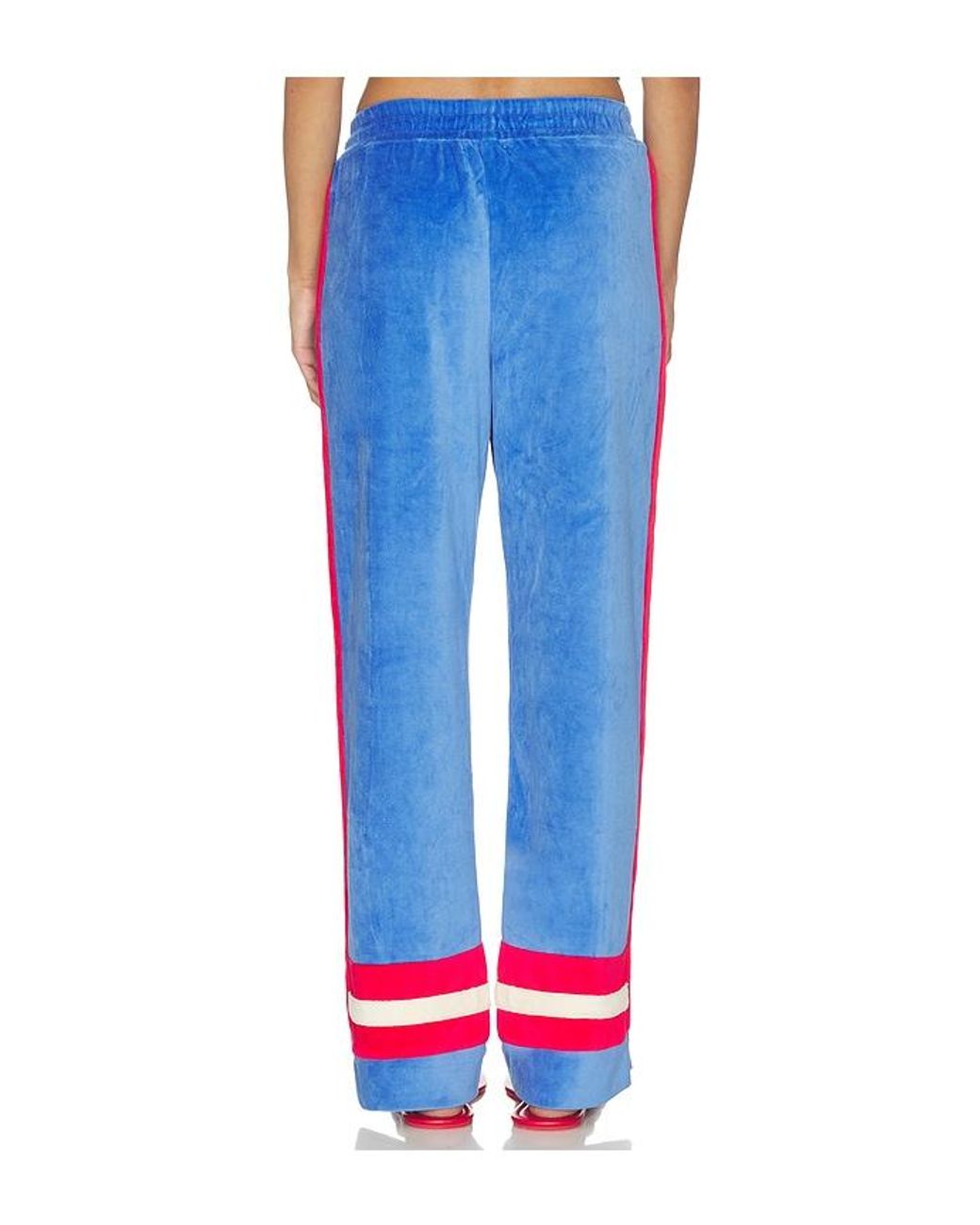 Araminta James Blue Velour Stripe Trackpant