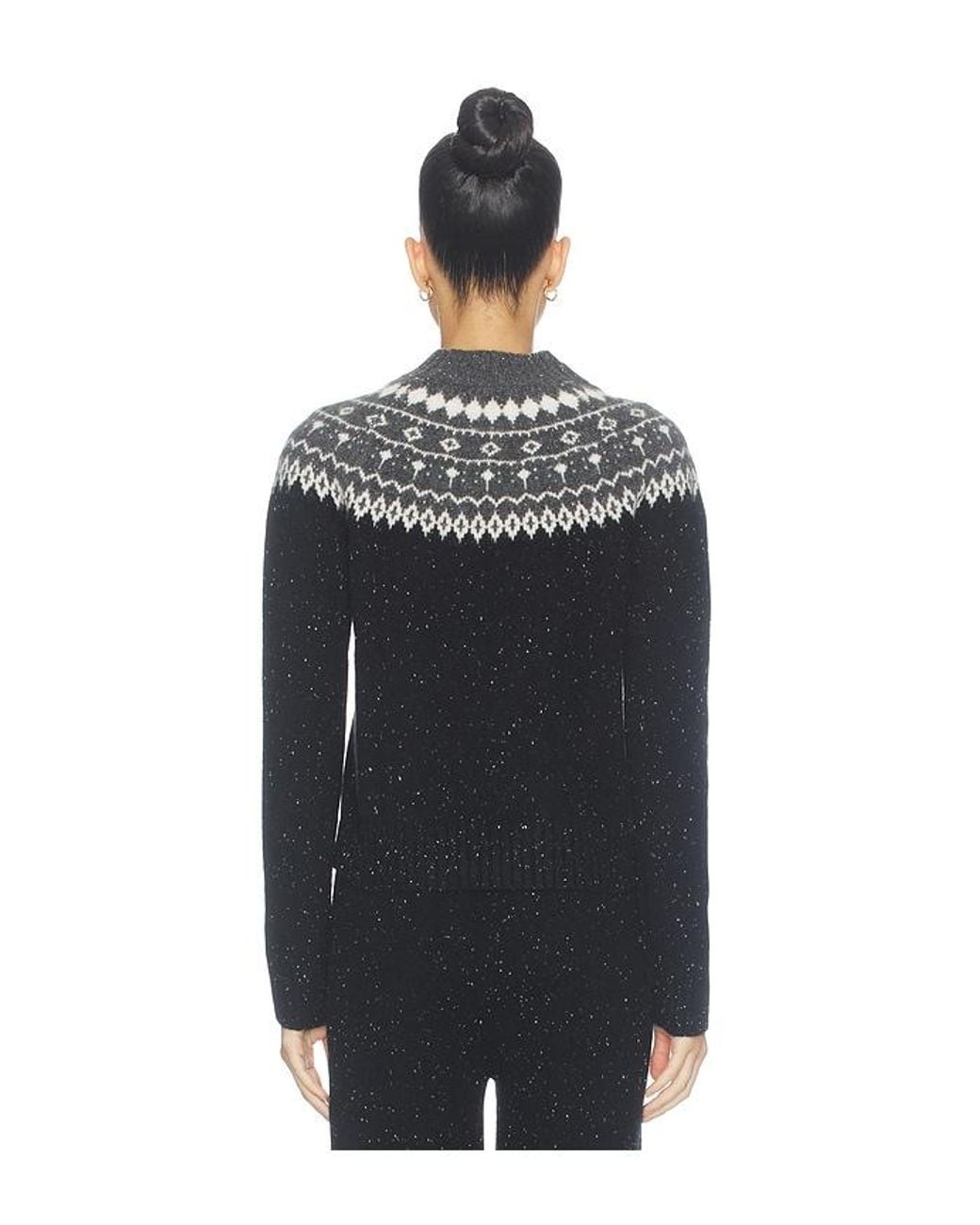 VIR VITA Black Bruna Fair Isle Cashmere Sweater