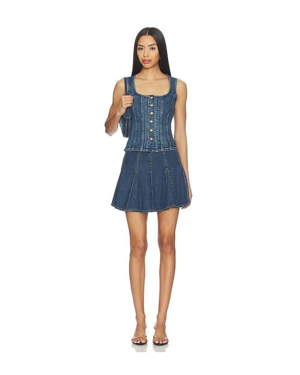 Levi's Blue Godet Mini Skirt