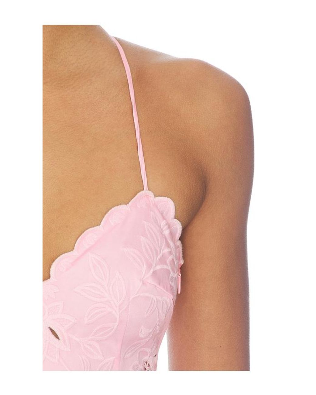 PATBO Pink Tricoline Lotus Maxi Dress