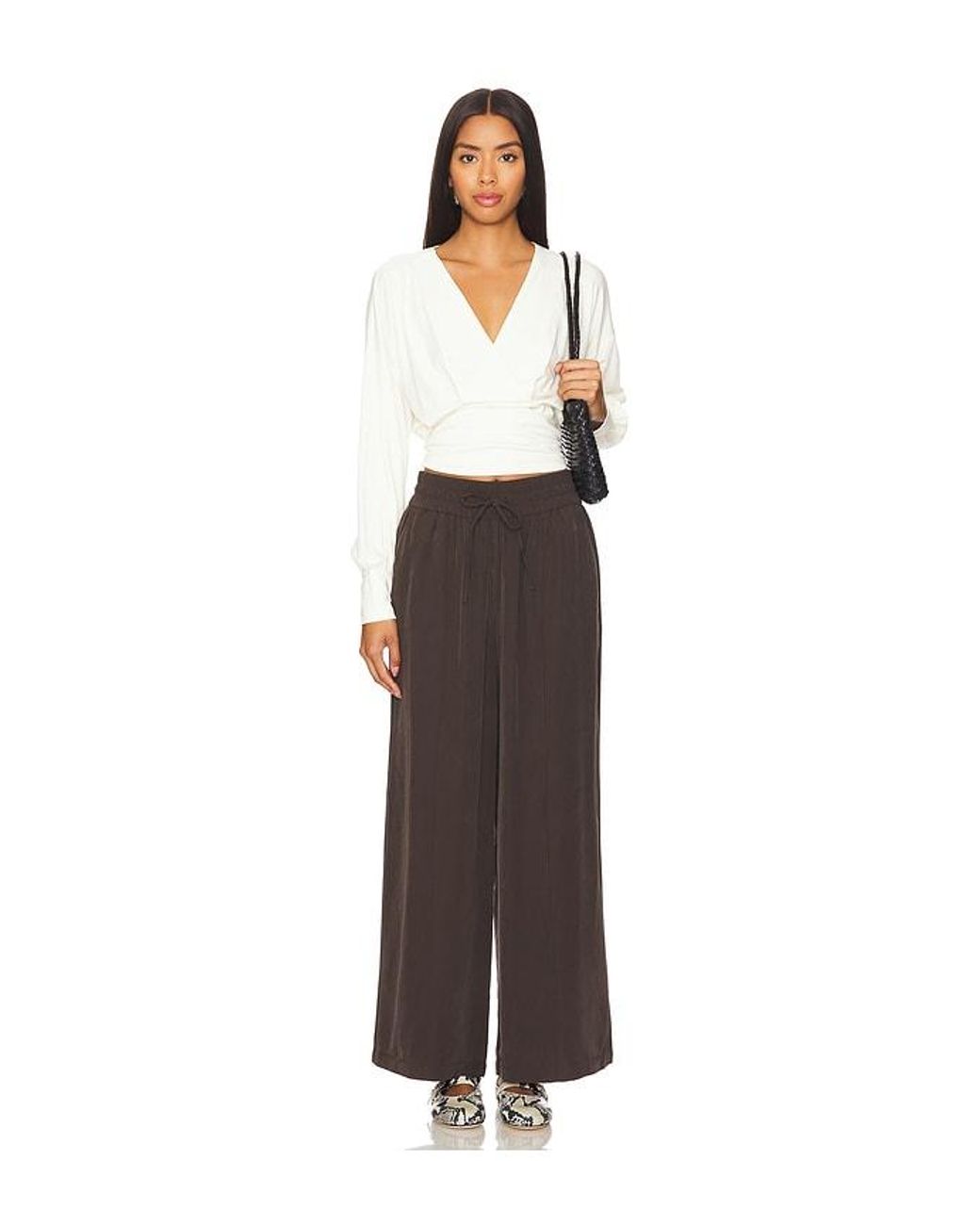 Bobi White Long Sleeve Blouse