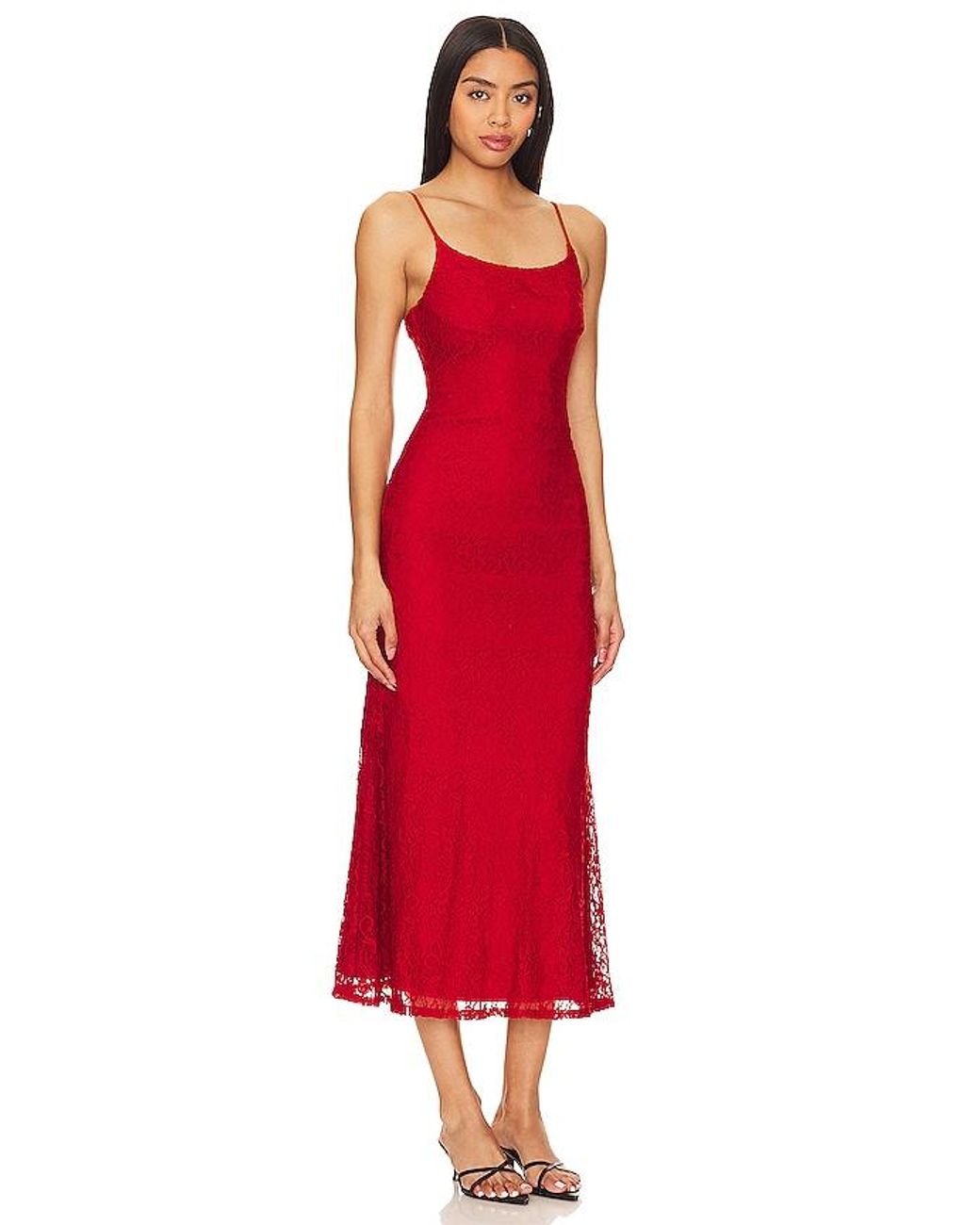 Bardot Red Ruby Midi Dress