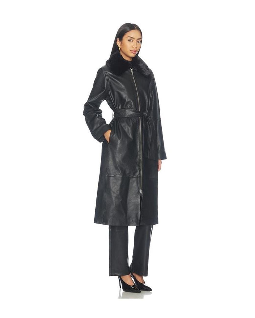 Samsøe & Samsøe Black Sajuniper Shearling Coat