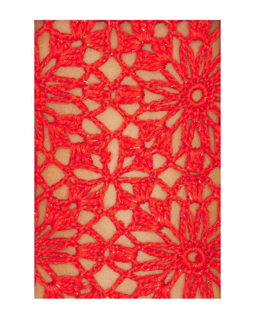 retroféte Red Peggie Crochet Dress
