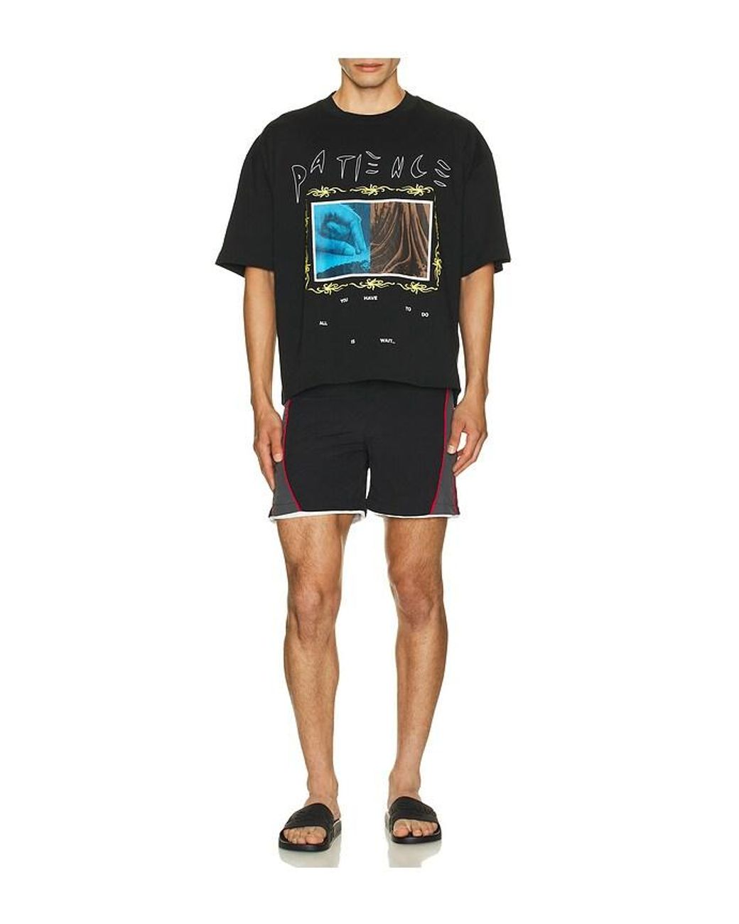 JUNGLES Black Y2K Panel Boardshorts for men