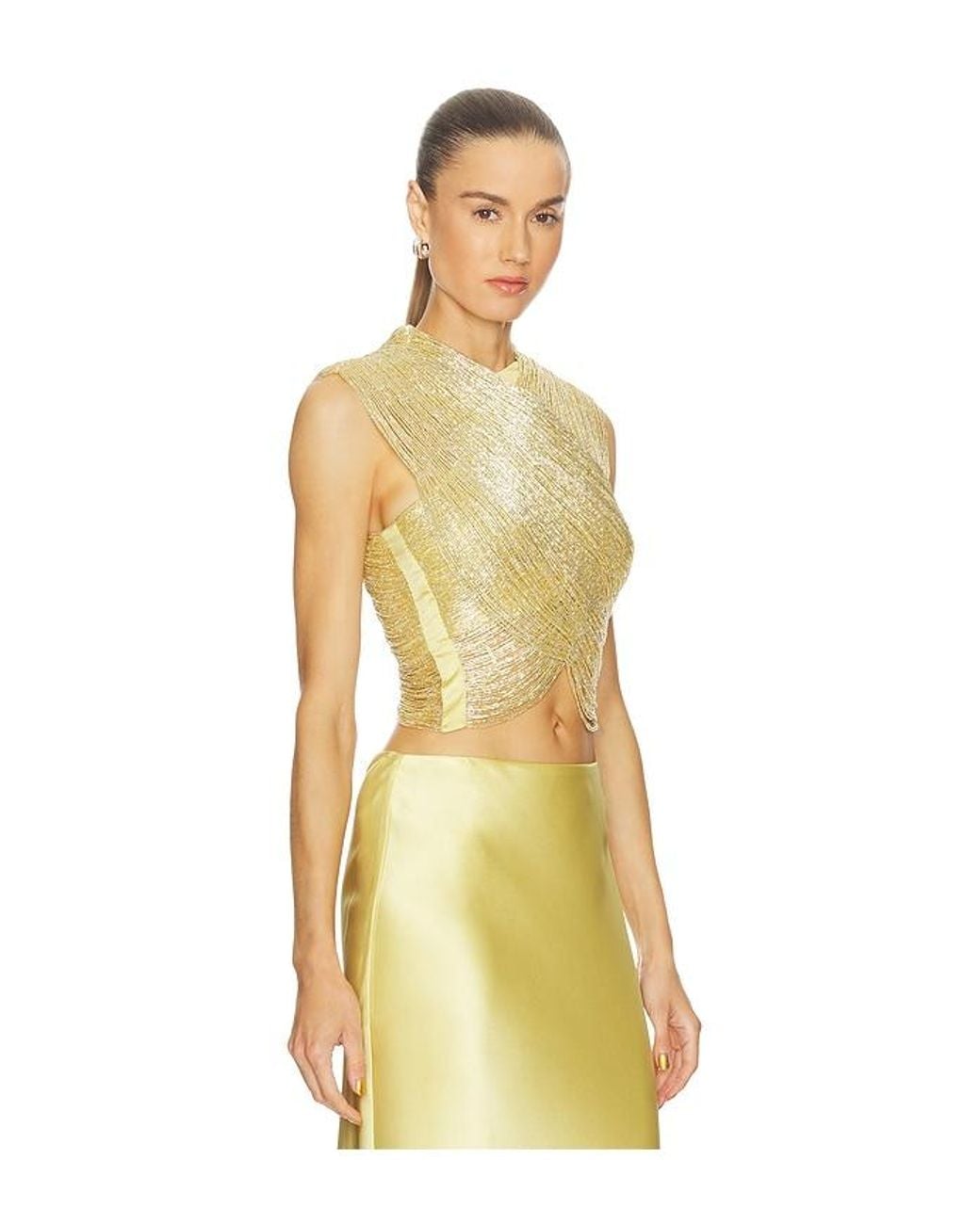 Cult Gaia Metallic Haisley Top