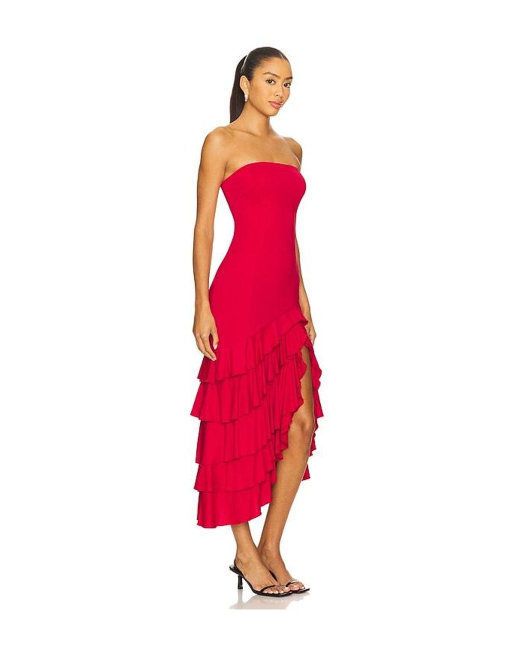Bardot Red Agastina Strapless Maxi Dress