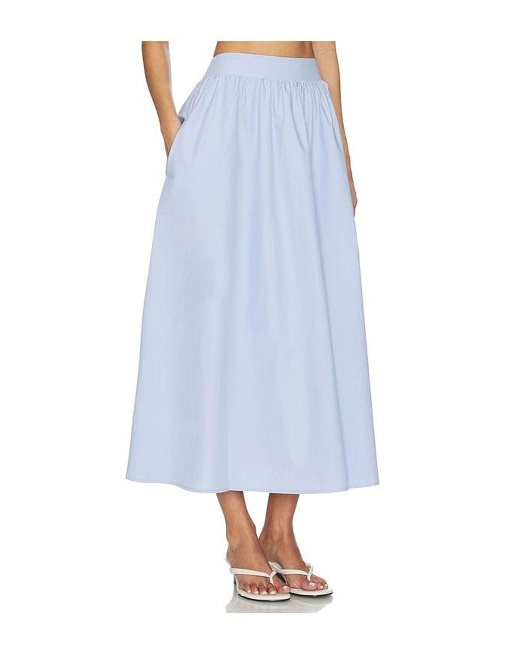 Susana Monaco Blue Poplin Midi Skirt
