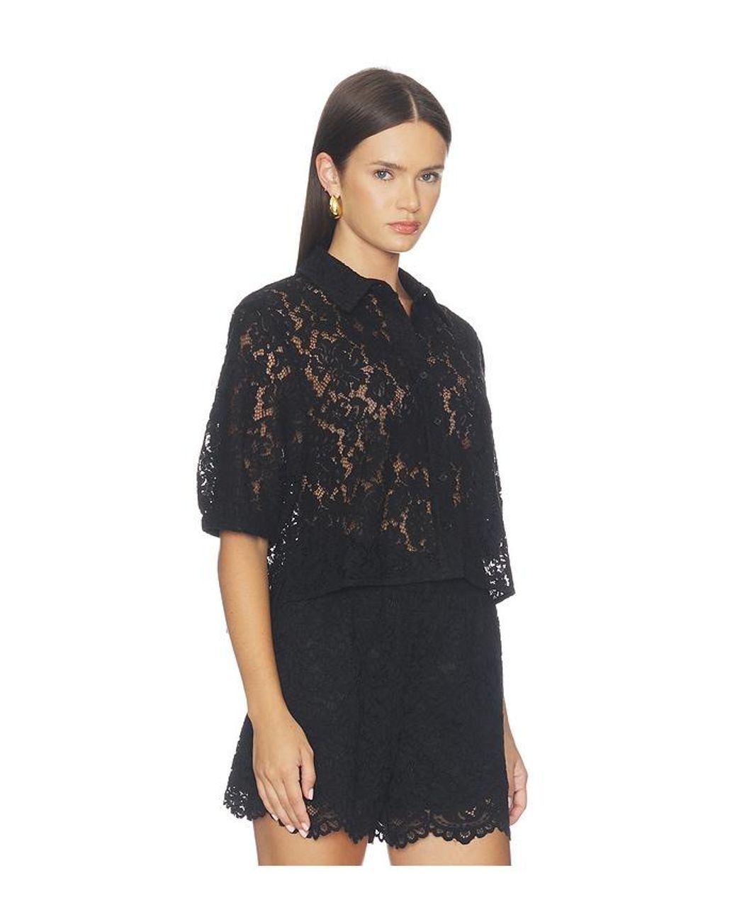 Anine Bing Black Shayna Top