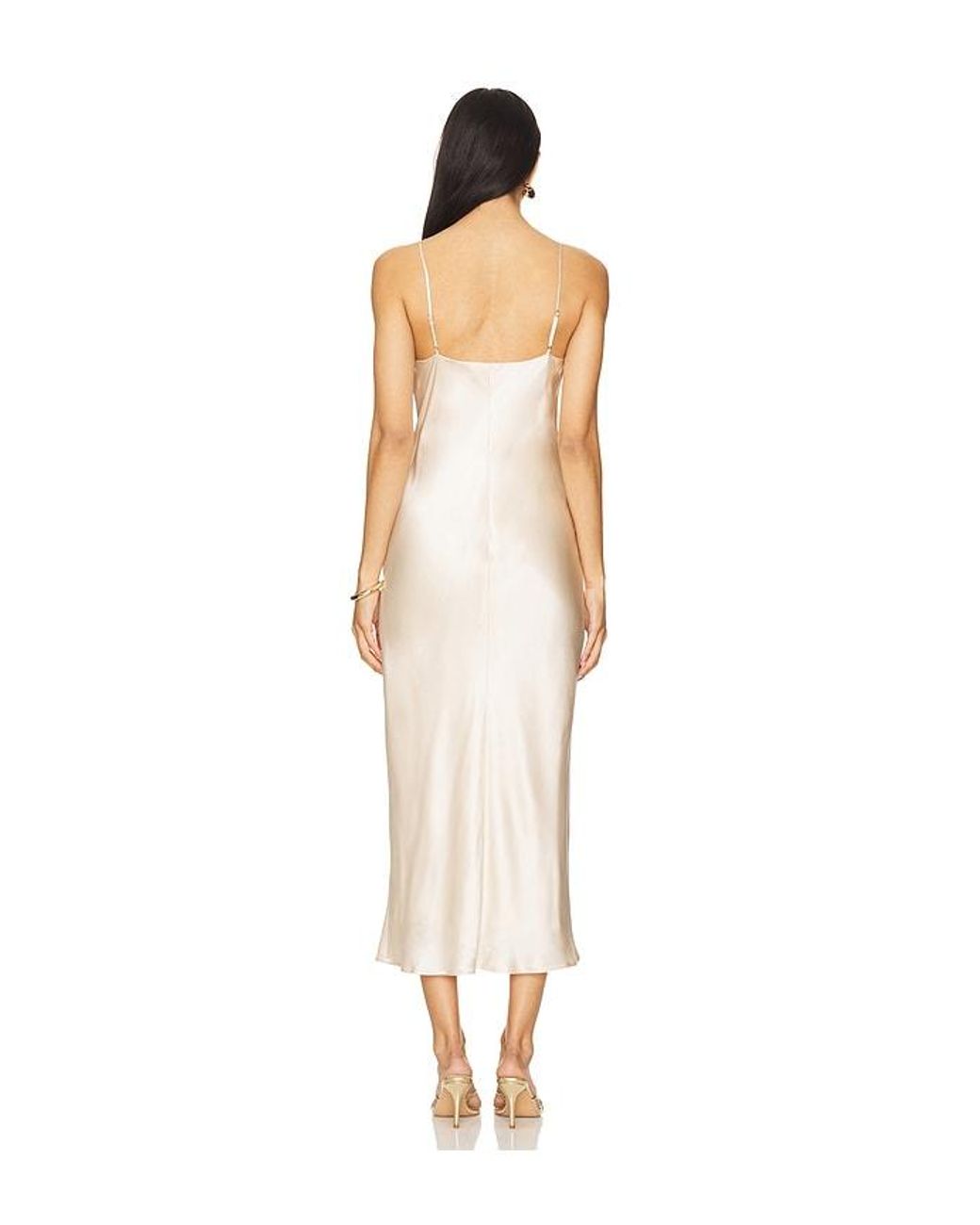 L'Agence White Seridie Slip Midi Dress
