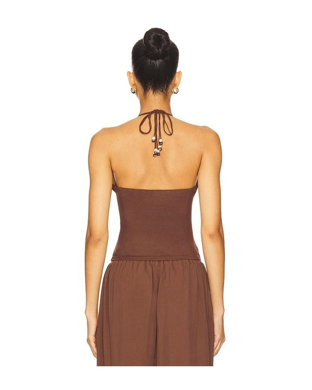 superdown Orange Blanche Halter Top