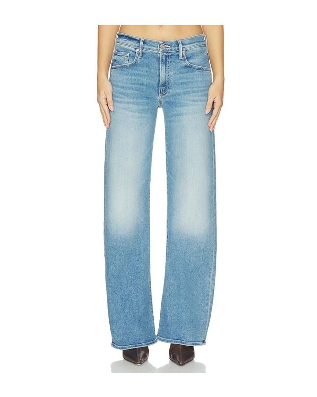 Mother Blue The Mid Rise Lasso Sneak Jeans