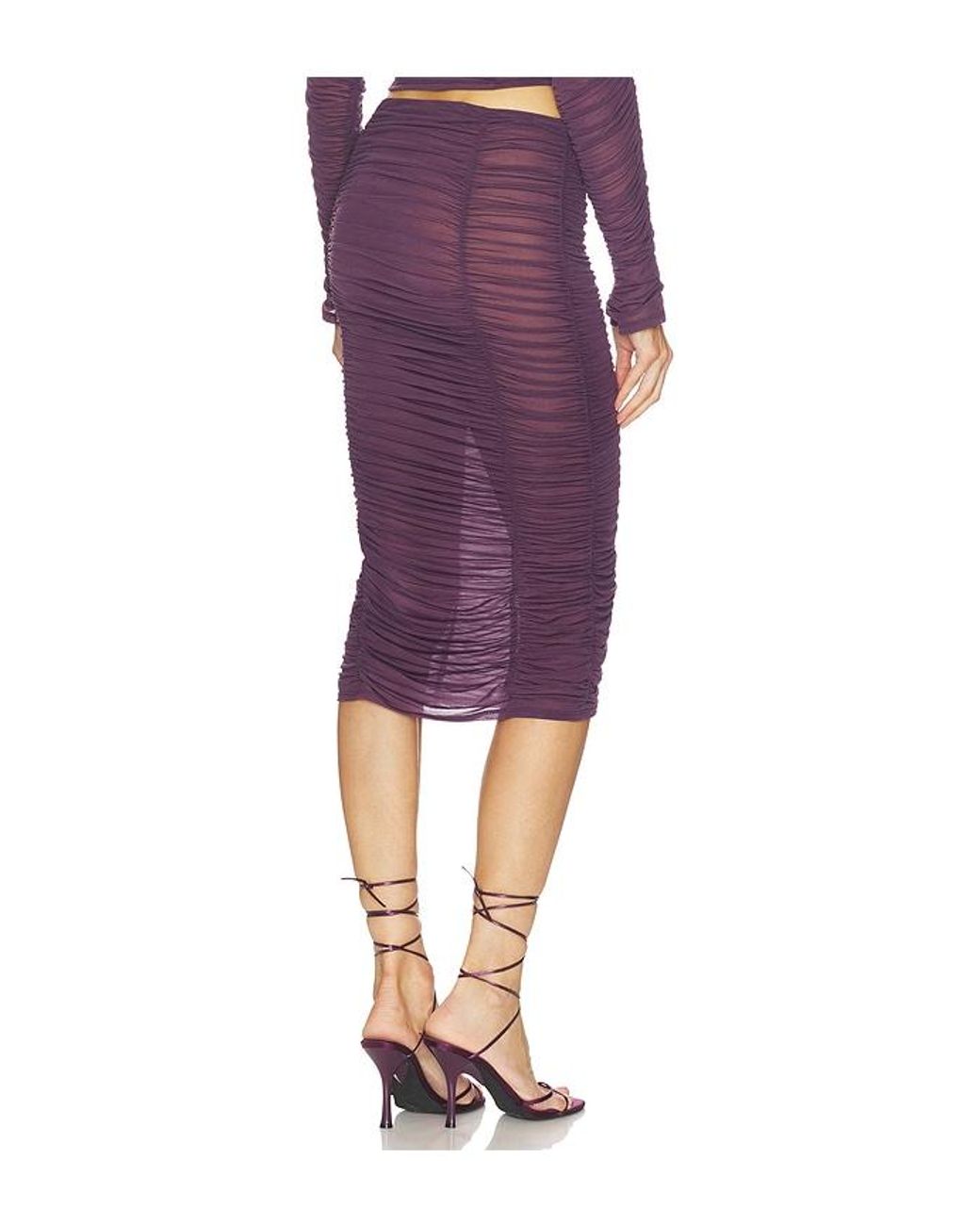 Camila Coelho Purple Nayeli Midi Skirt