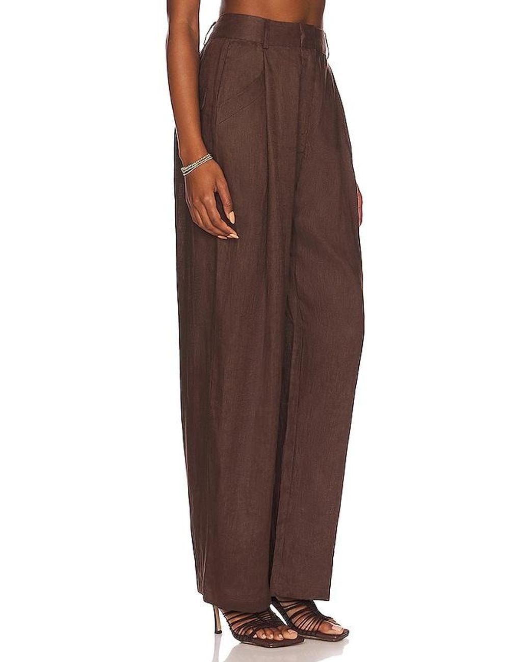 AEXAE Brown Linen Trouser