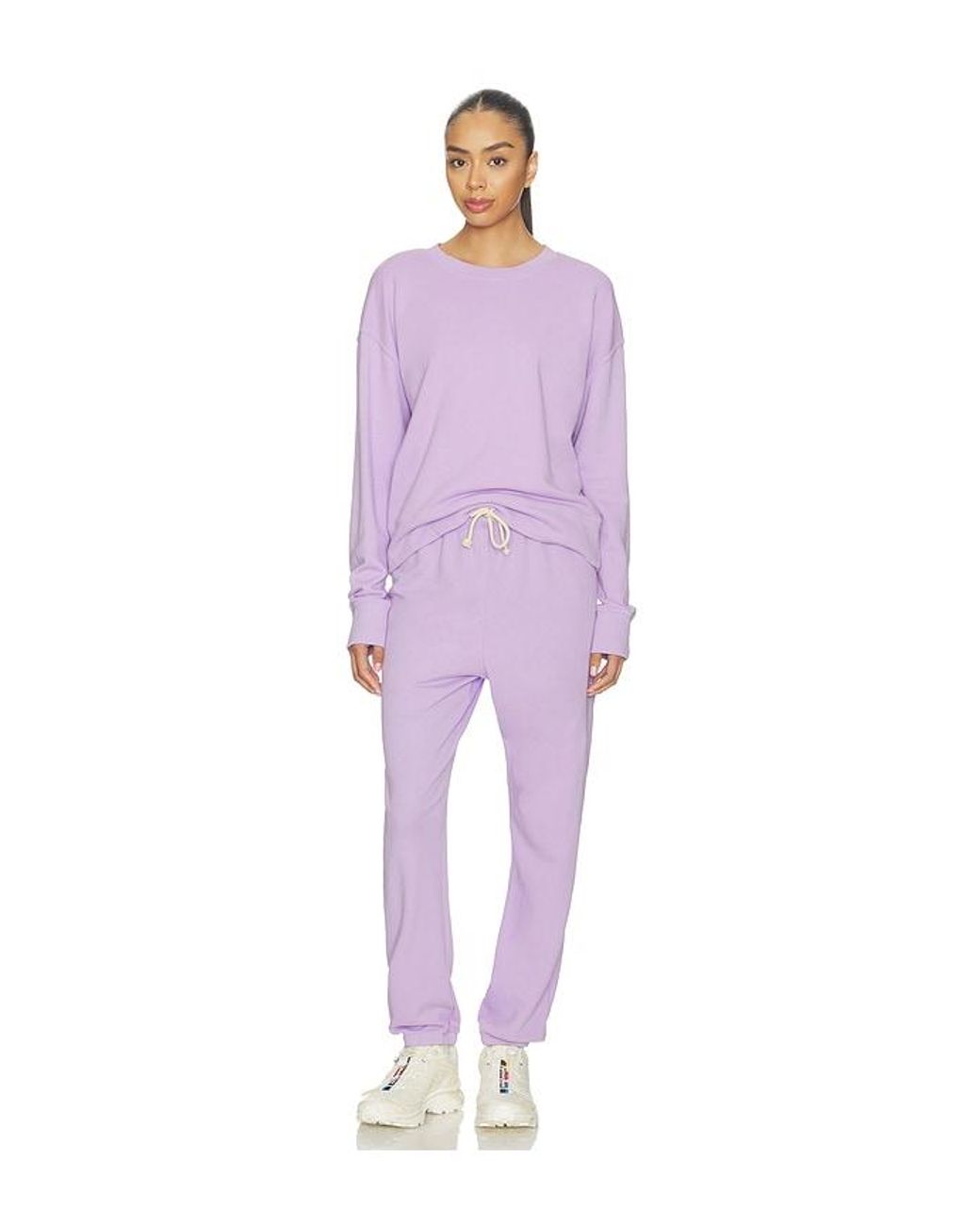 PERFECTWHITETEE Purple Tyler French Terry Pullover Sweatshirt