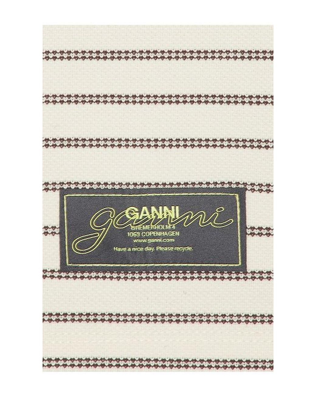 Ganni Natural Single Pique Polo Top