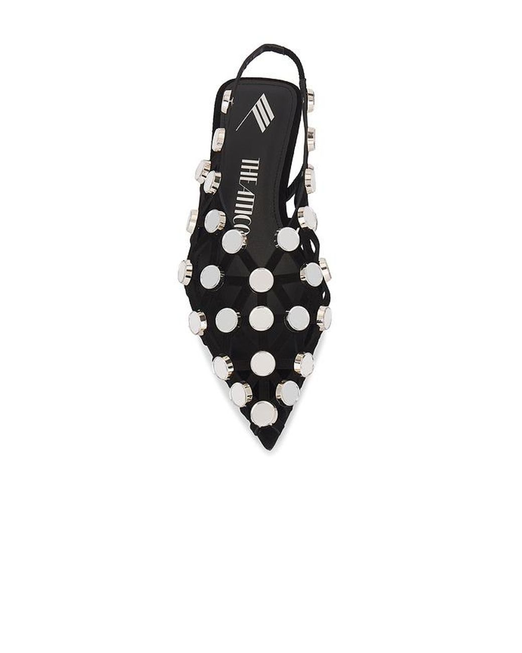 The Attico Black Grid Ballerina Flat