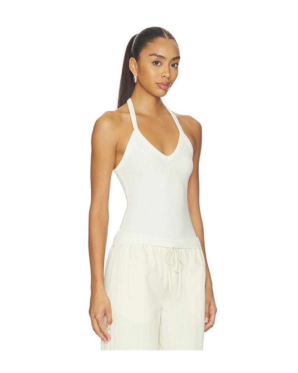 ÉTERNE Natural V-Neck Racerback Tank