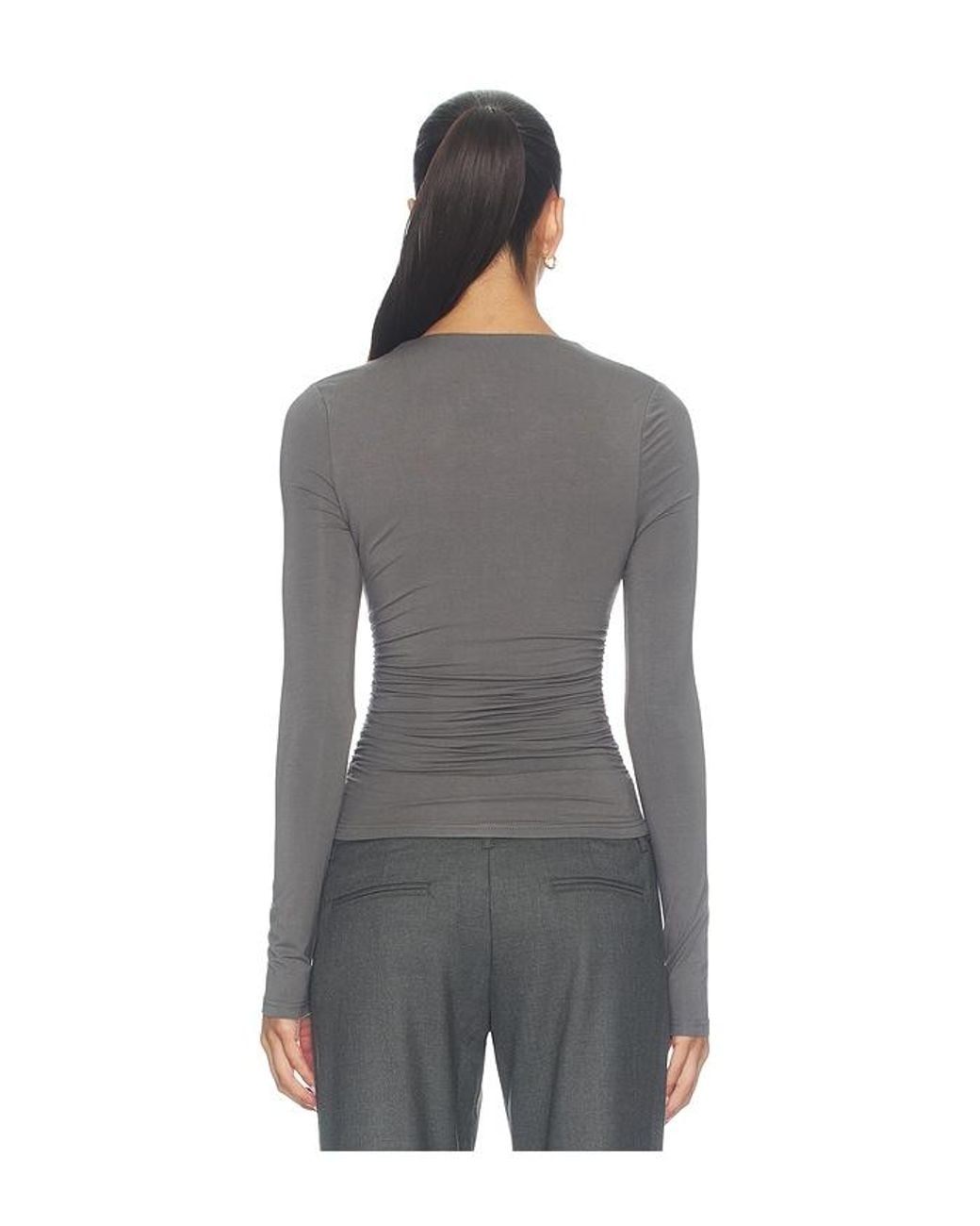 superdown Gray Cendra Open Front Top
