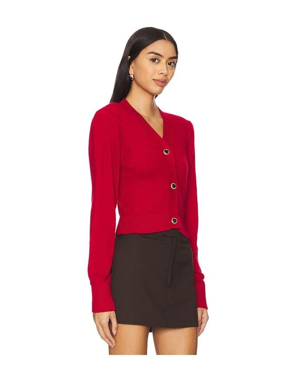 MAJORELLE Red Elodie Cardigan